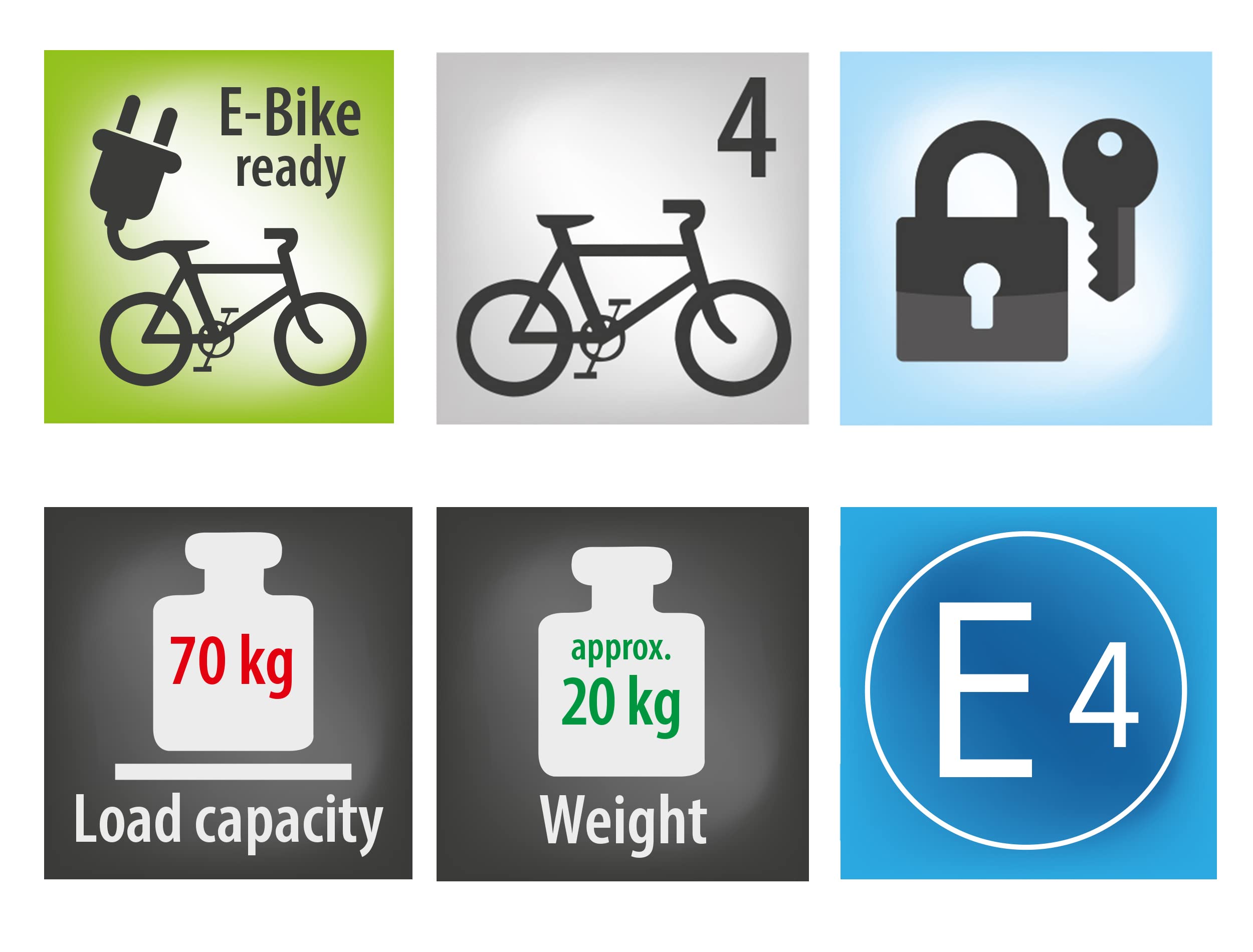 EUFAB 11514 Porte basculant pour 4 vélos, Gris
