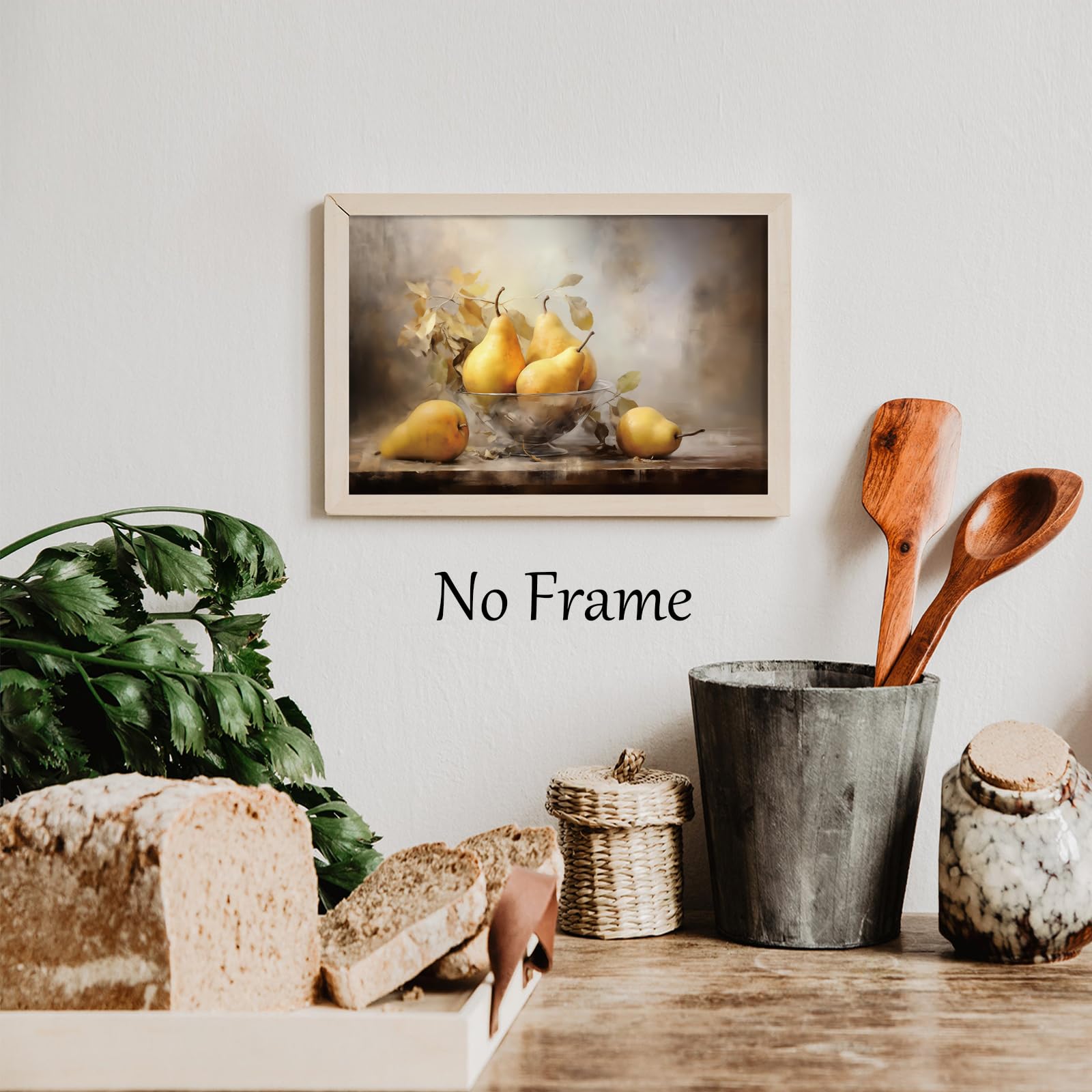 Amazon.co.jp: ヴィンテージ梨絵イエローフルーツポスタープリント