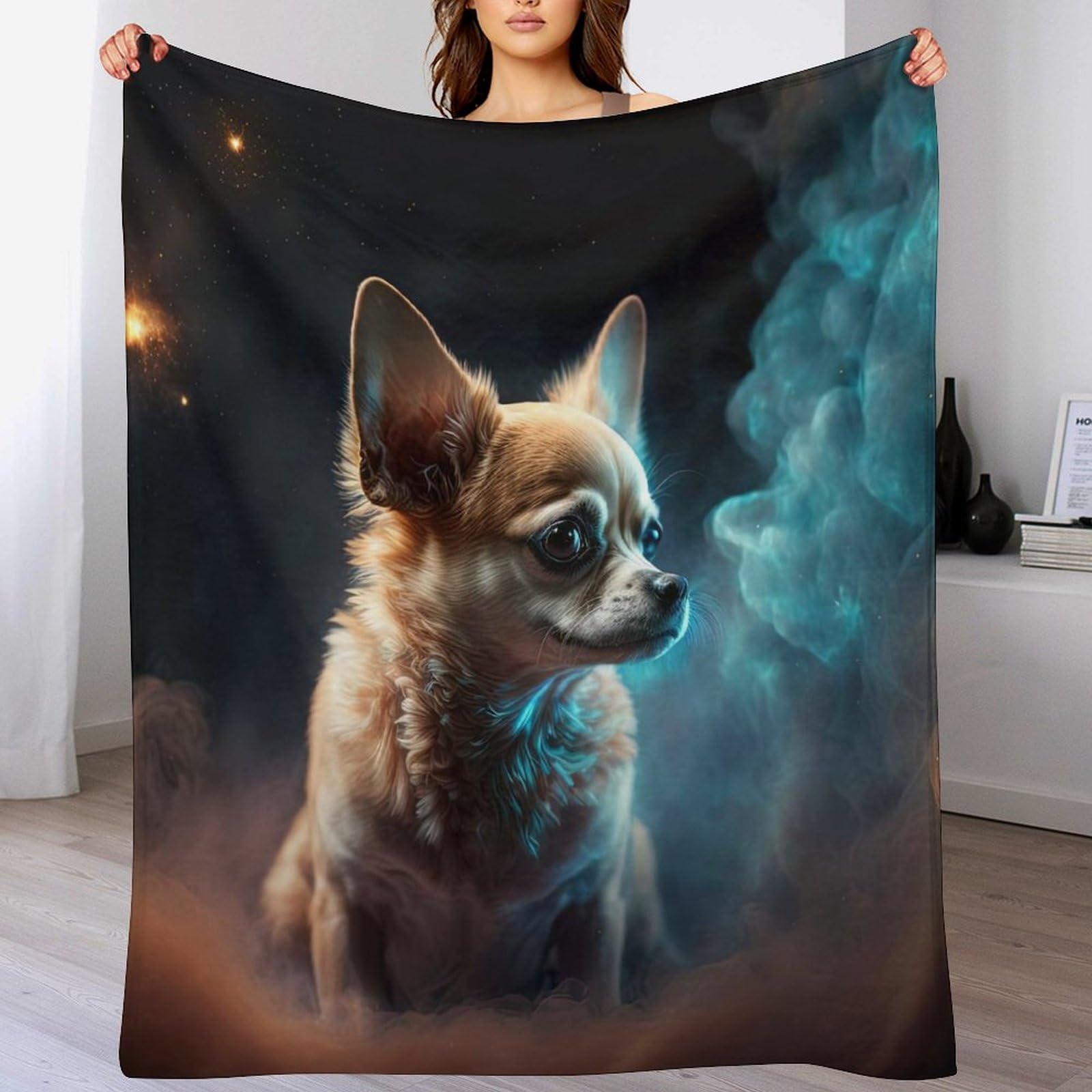 Ggjjtt Animal Chihuahua Fleece Throw Blanket, Soft Microfiber Fluffy Flannel Blanket For Bed Sofa Couch Settees, Kids Adult Gift Travel180×200Cm