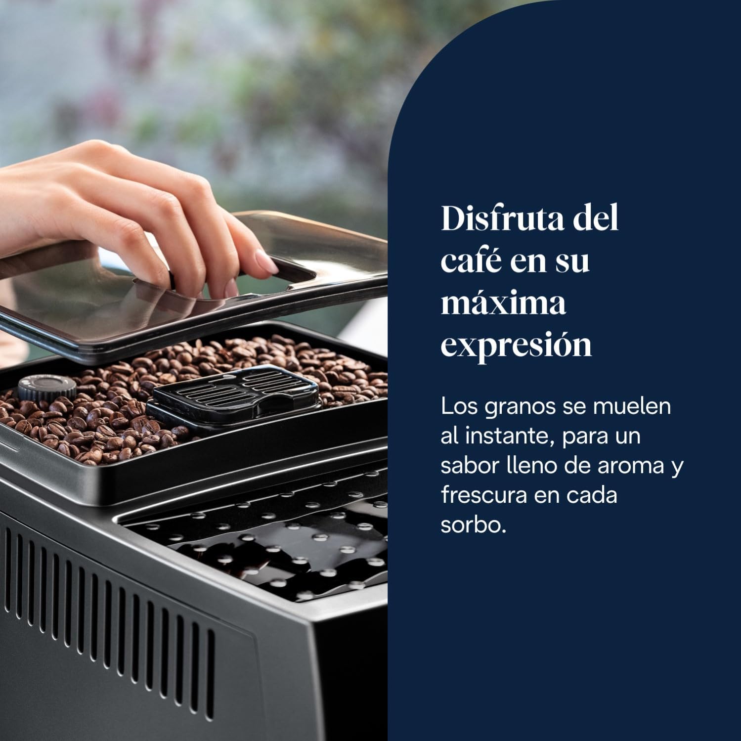 De’Longhi Magnifica S – Perfetto Cafetera Superautomática, Espumador de Leche manual, Espresso y Cappuccino, Panel de Control con Botones, Negro (ECAM11.112.B)