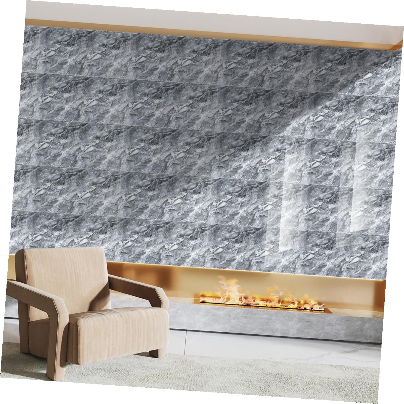 Angoily 20pezzi Piastrelle Adesive Impermeabili Per Bagno e Cucina Effetto Marmo Autoadesive Decorative Per Pareti
