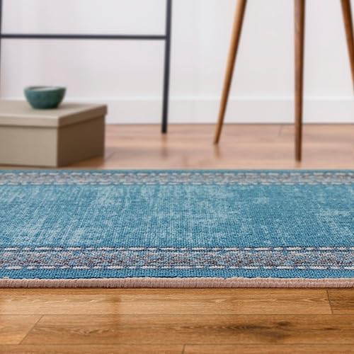 Miniatura 5 de Antep Rugs Alfombras Bordered Modern - Alfombra antideslizante de 2 x 5 pies (antideslizante) con parte trasera de goma de pelo bajo para el área de