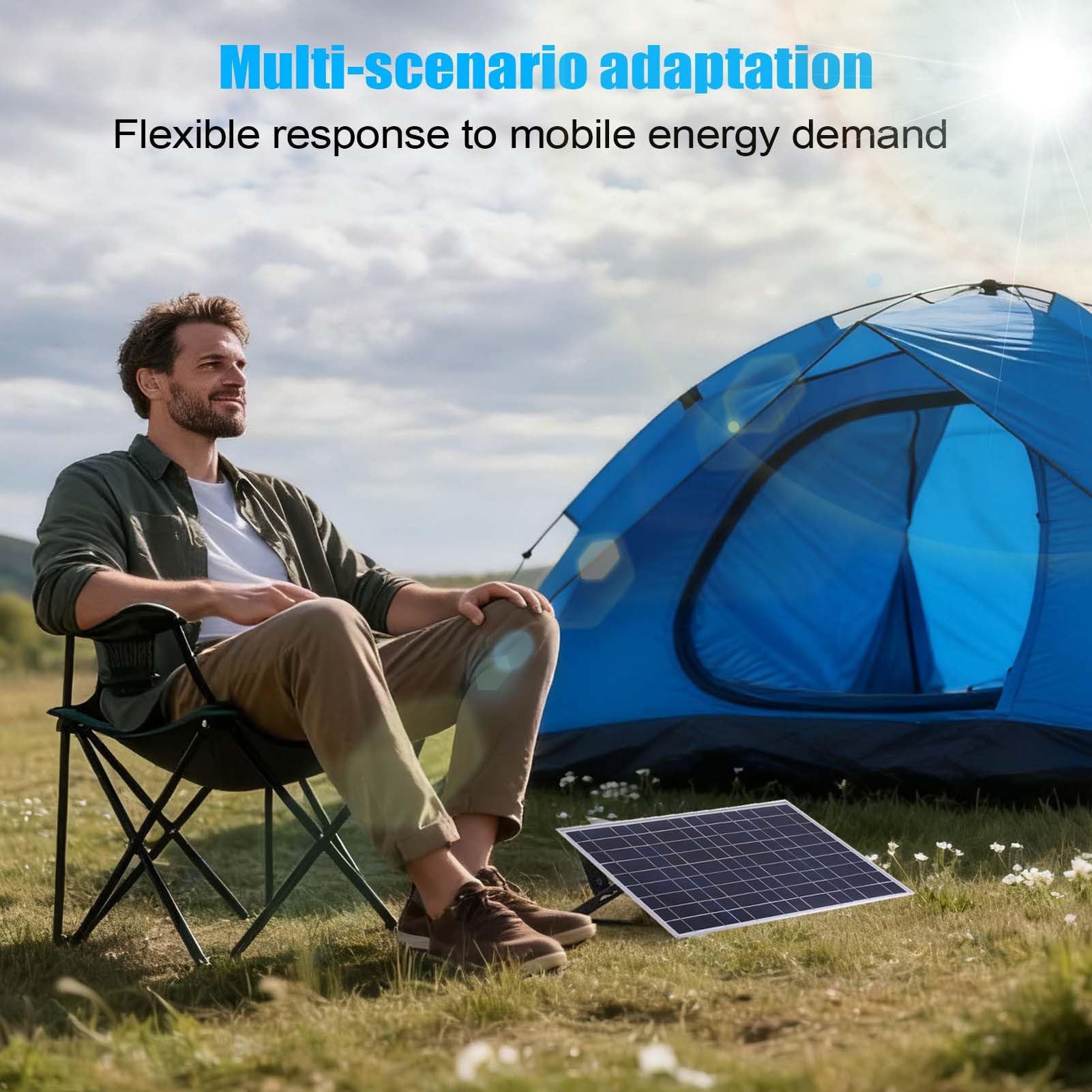 Panel Solar con Regulador de Carga,Kit de Cargador Solar 100 Vatios,de Batería para Coche Remolque | Aplicaciones en s Aislados