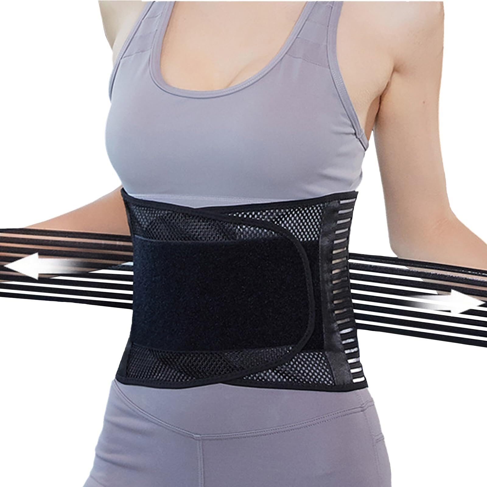 Ceinture Lombaire Réglables Support Dorsal Réglable avec Ceinture Antidérapante Travail Universel(Black,M)
