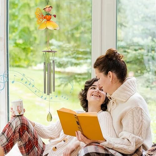 Miniatura 7 de MUMTOP Campanillas de viento de mariposa para exteriores, de metal, tono profundo, conmemorativo, simpatía, campanillas de viento de hadas para