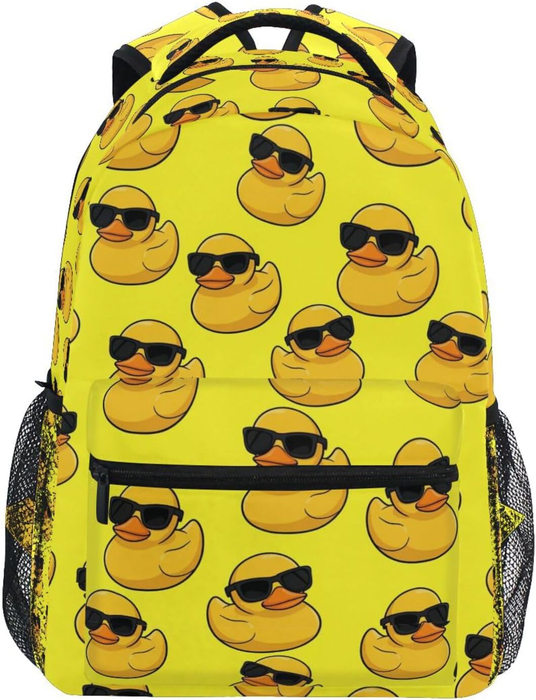 QUGRL Yellow Ducks with Sunglasses School Backpack for Girls Boys Large Bookbag Laptop Computer Bag Casual Hiking Travel Daypack Backpack Schoolbag for Teens College 16 Inch
