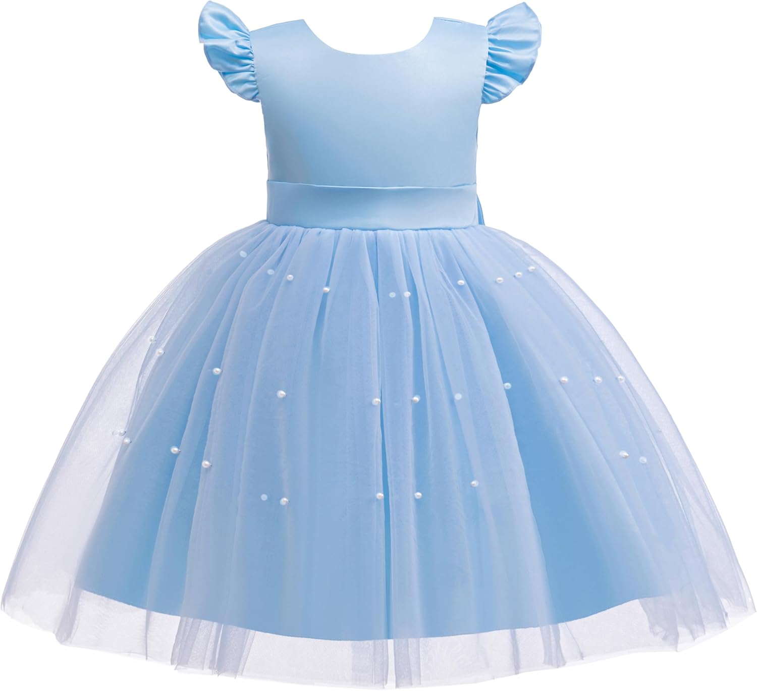 Weileenice Flower Girls Tulle Dress Kids Bridesmaid Wedding Party Birthday Communion Princess Tutu Dresses