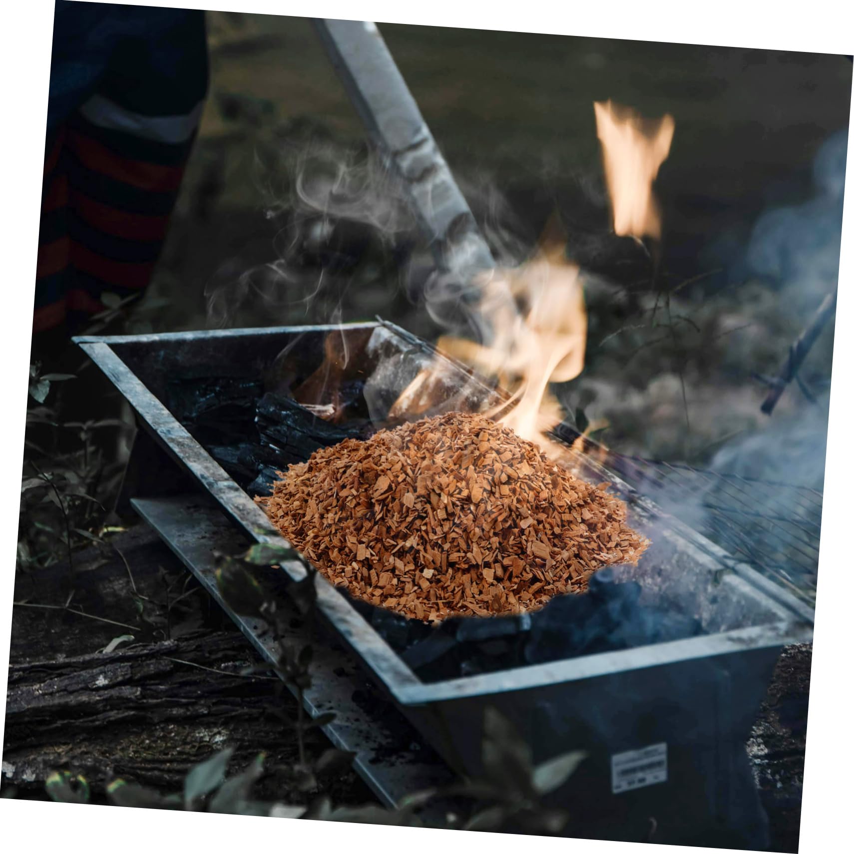 Chun de madera natural para ahumar, 1 bolsa de virutas de polvo para ahumadores y accesorios de parrilla, ideal para barbacoa al aire libre para mejorar