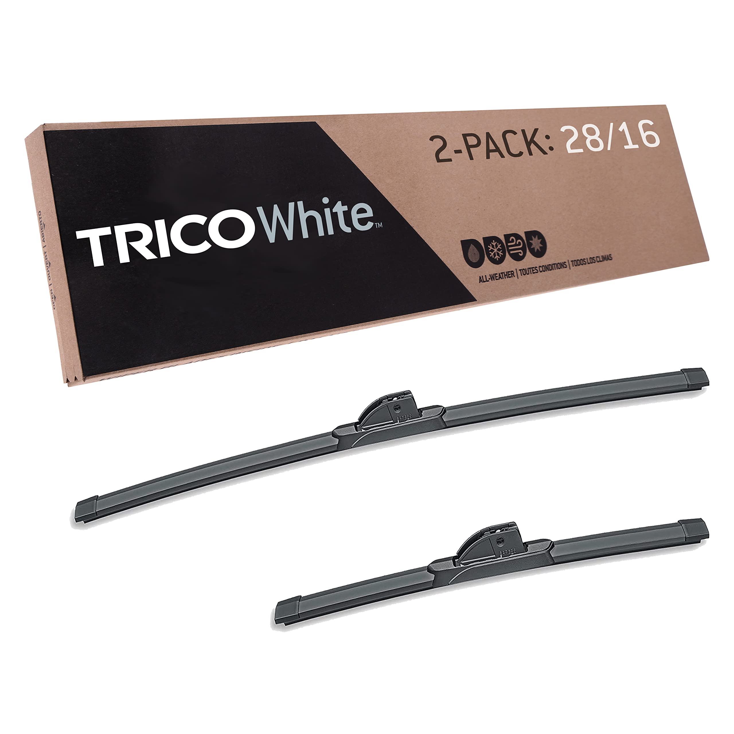 Photo 1 of **PACKAGE HAS BEEN OPENED**TRICO White® 28 Inch & 16 Inch Pack of 2 Extreme Weather Winter Automotive Replacement Windshield Wiper Blades for My Car (35-2816), 