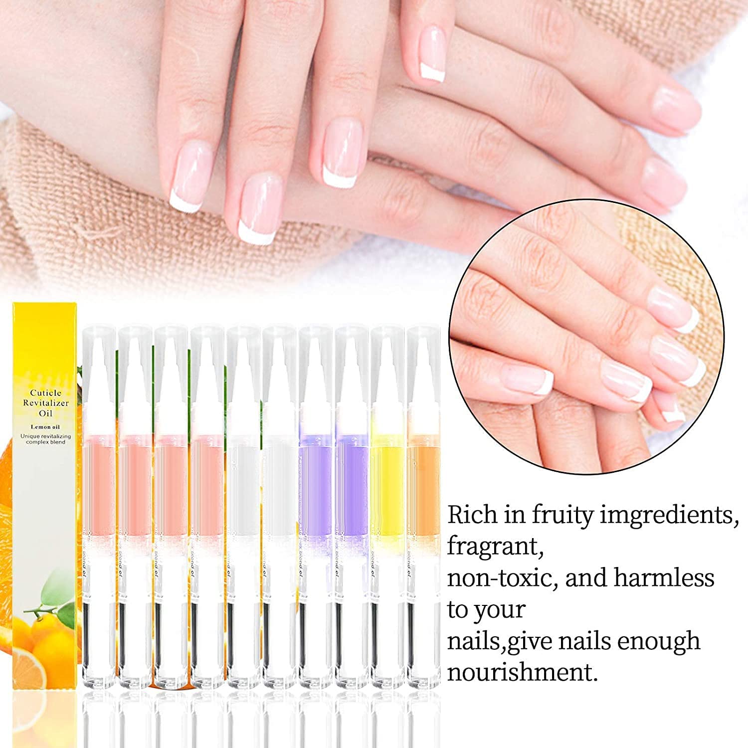 NAILWIND Nail Cuticle Oil Pen, Nail Cuticle Oils Nutrition Oil Pen Cuticle Revitalizer Oil Pen for Nails with Soft Brush Cuticle Oil Bulk Softener Moist Gel Nail Treatment Nourishment Fruity - Image 2 thumbnail