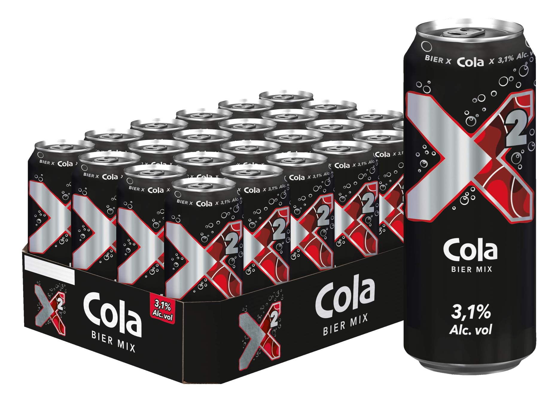 X QUADRAT X² Cola Biermix Dosen-Bier 24x0,5L