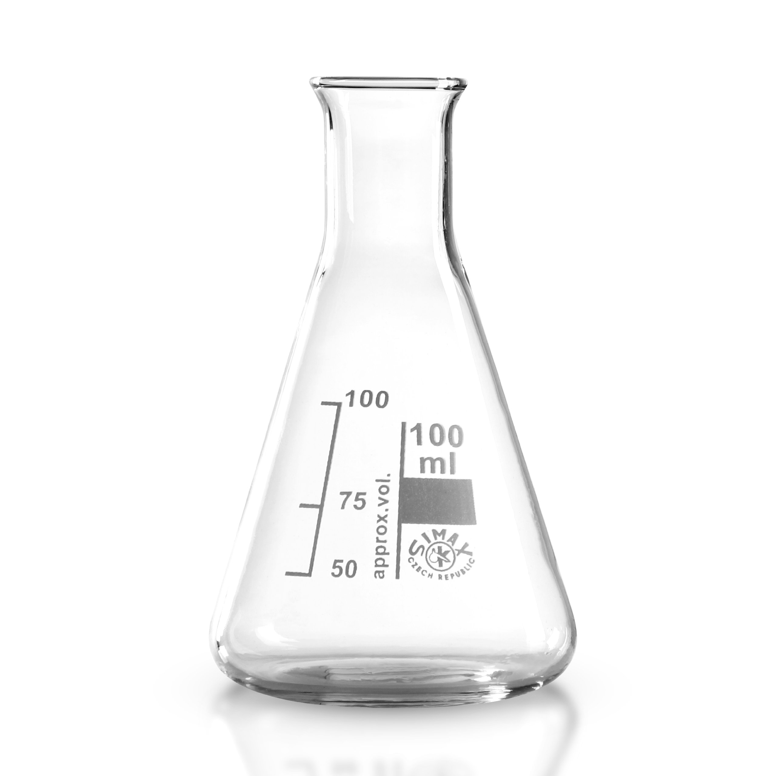 12 x Erlenmeyerkolben 100 ml aus hochwertigem Laborglas (Borosilikat 3.3) / transparent/graduiert/hitzefest/Laborqualität/Simax Erlenmeyer Kolben/Borosilikatglas/Erlenmeierkolben