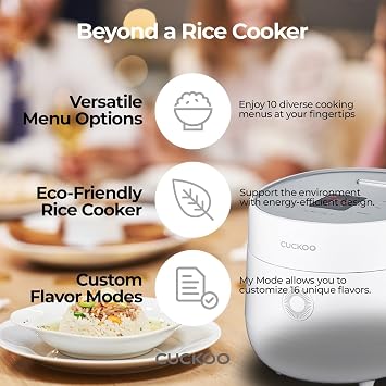 Mini Rice Cooker - 6-Cup (Uncooked) Micom Rice Cooker | 13 Menu Options: Quinoa, Oatmeal, Brown Rice & More, Touch-Screen, Nonstick Inner Pot | White