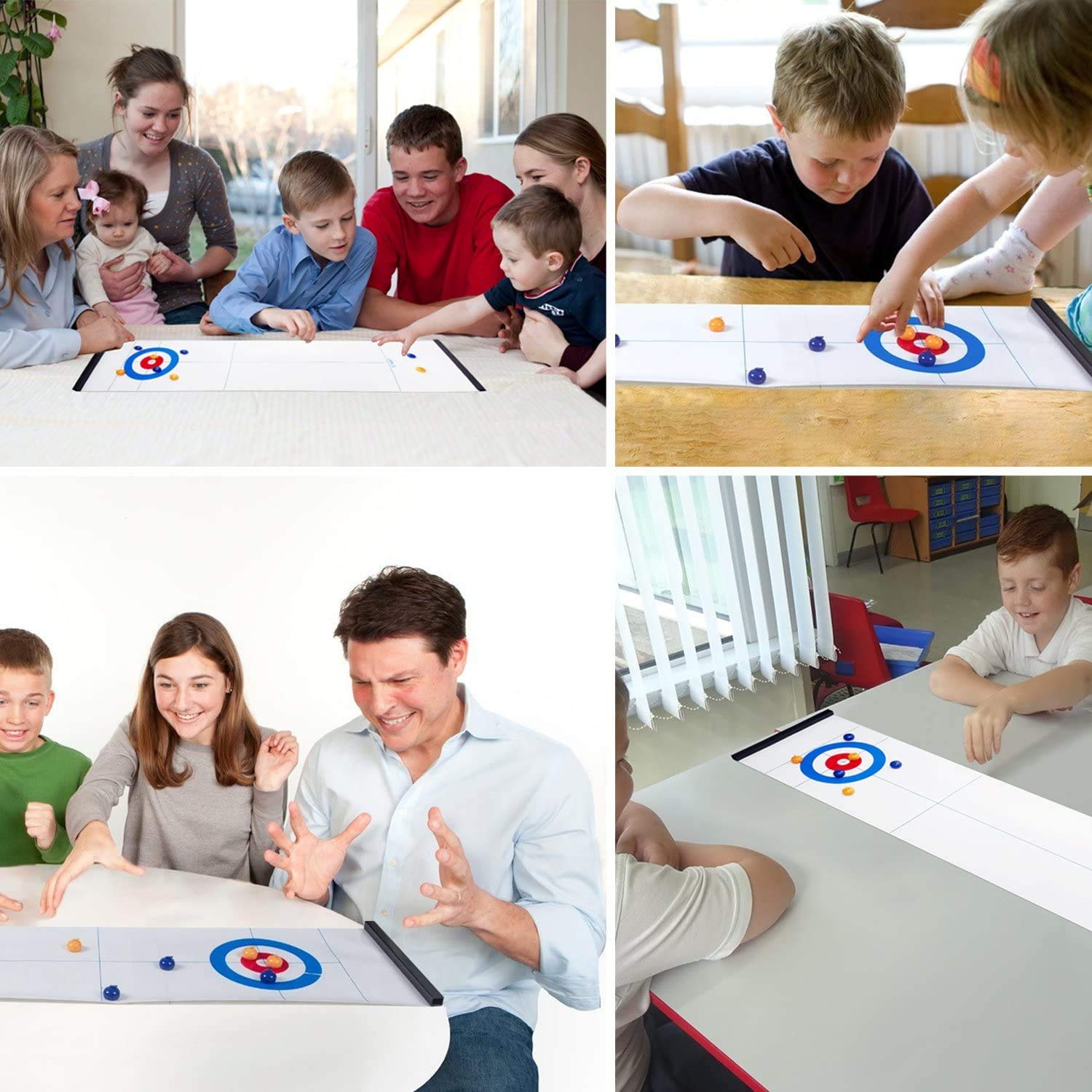 Jeu de curling de table, jeux familiaux compacts pour enfants et adultes, jeu de société de curling compact portable pour famille/école/voyage
