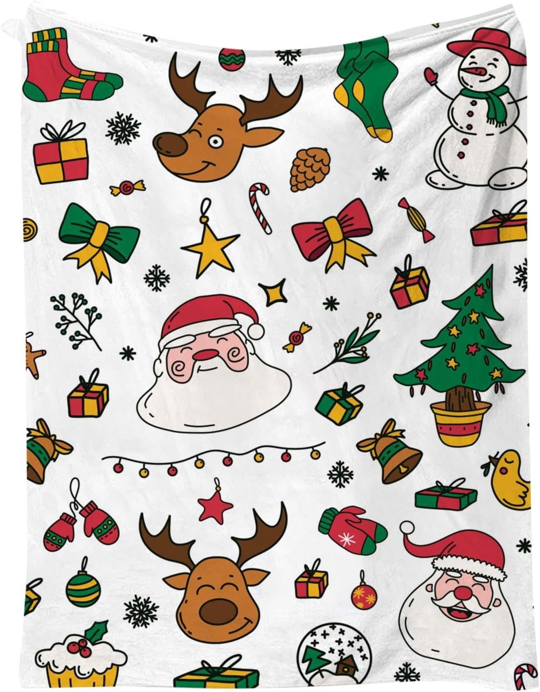 Cute Christmas Throw Blanket, Plush Christmas Blanket Red