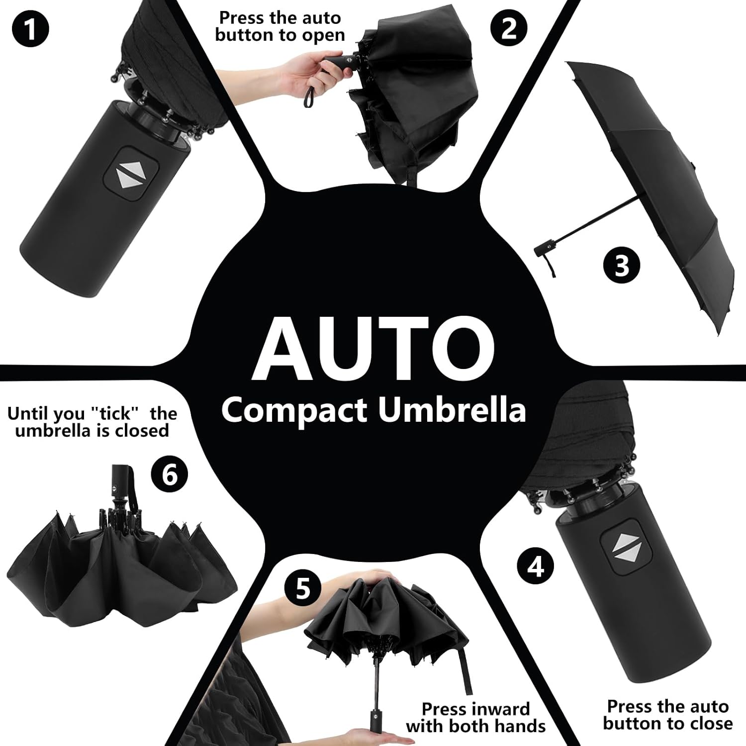 Travel Compact Umbrellas for Rain Portable Automatic Open/Close Windproof Folding Small Umbrella - Image 7