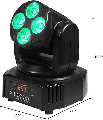 Miniatura 10 de (2) Rockville RockOn-7 40w RGBW Moving Head Wash DMX Stage Club Light+Remo(te