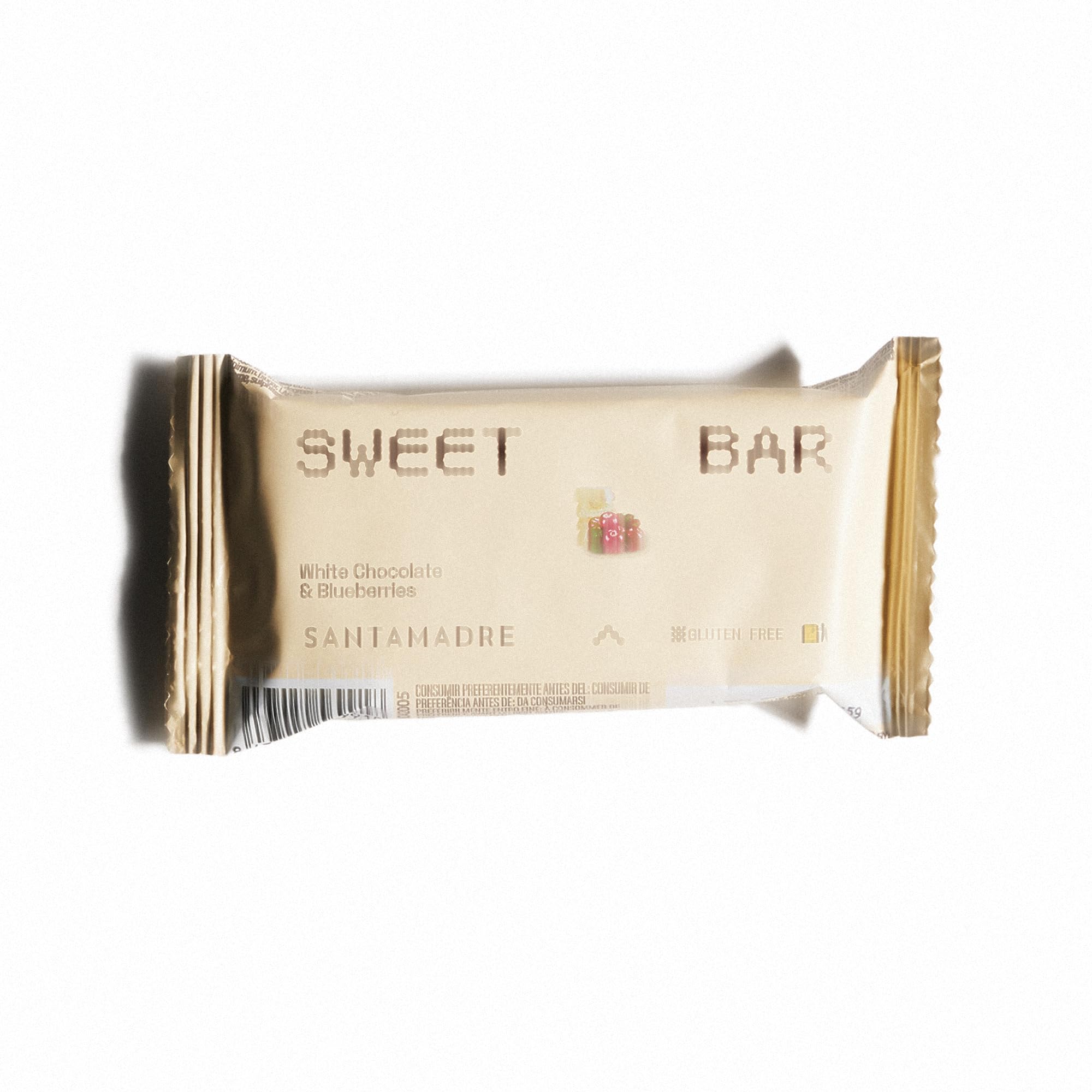 SANTA MADRE | SWEET BAR | Barrita energética de avena | Sabor Chocolate Blanco y Arándanos | Sin gluten | Sin aceite de palma | Para Deportistas | Pack 8 unidades | 8 * 60g,480g