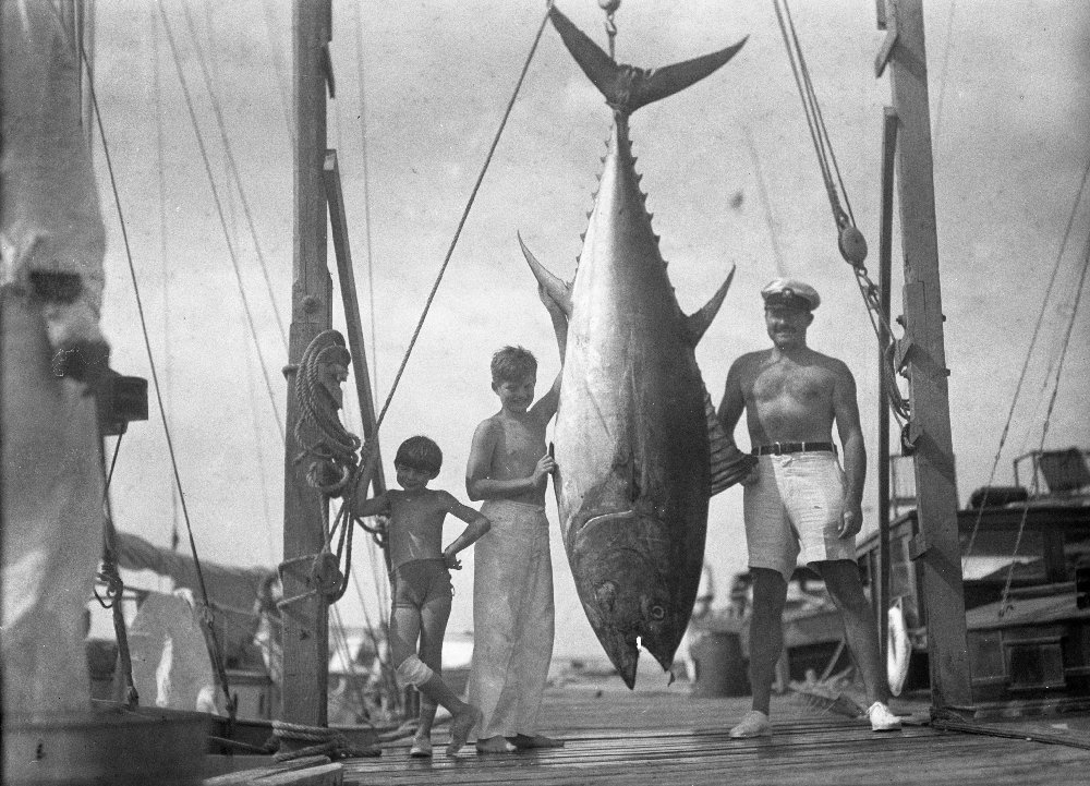 Ernest Hemingway and Sons Photo Tuna Big Game Fishing Photos 8x10: Posters & Prints