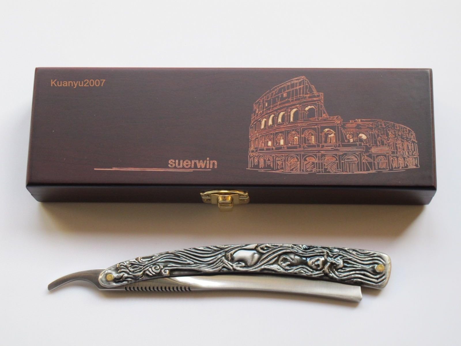 Super Knife Stainless Steel Straight Shaving Razor & Gift Wood Box–sweeney Todd