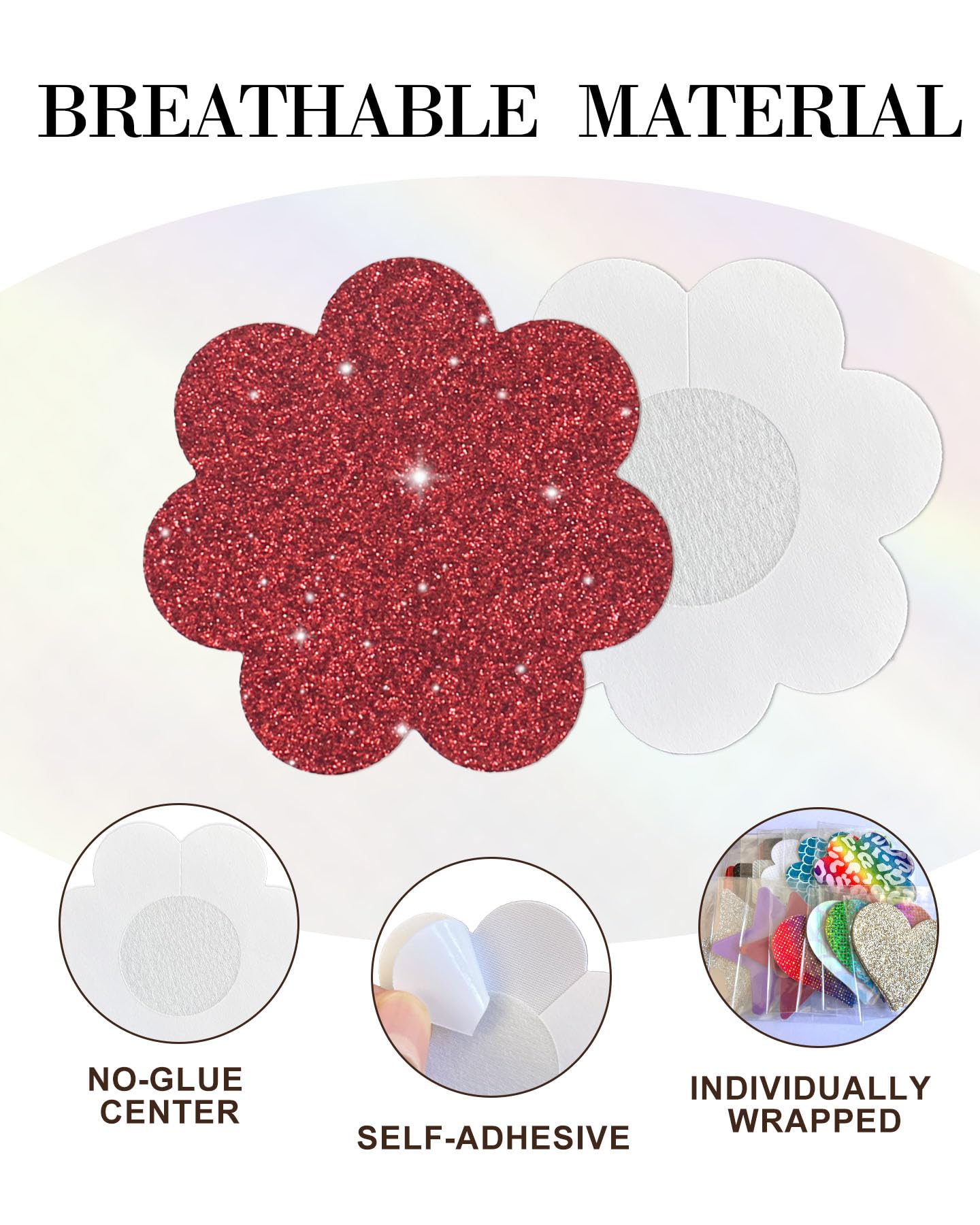 Rave Nipple Pasties Lingerie Accessories for Women Bra Boob Stickers Multicolored Nipple Covers: Red/Pink/Black 18