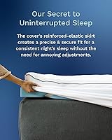 Vista 6 de ViscoSoft Serene Lux - Cubrecolchón de espuma viscoelástica de 3 pulgadas con acolchado adicional (Pillow Top), protector de colchón de doble capa