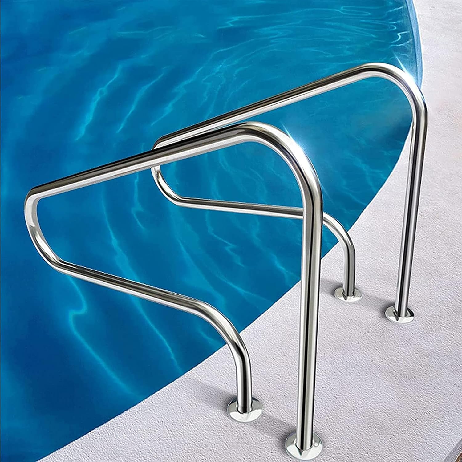 Pool Handrail,Pool Handrail,Swimming for Inground Poolse Entrance,Swimming Stair Rail Safety Handrail with Quick Installatbase