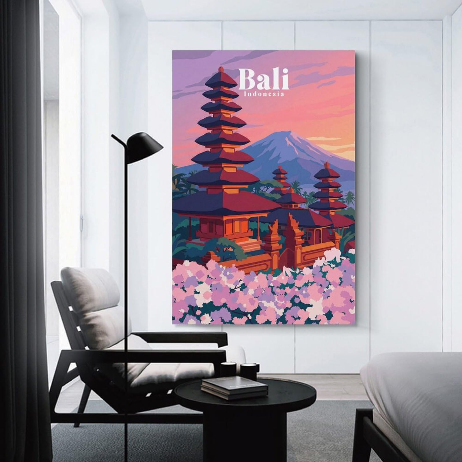 Junmoney Unframe-Style-2-1 Room Decor Wall Art Bali Indonesia, 20X30inch(50X75cm), For Lounge Decor, Bedroom Walls Or Flats, Canvas Styling For A Polished Room Look