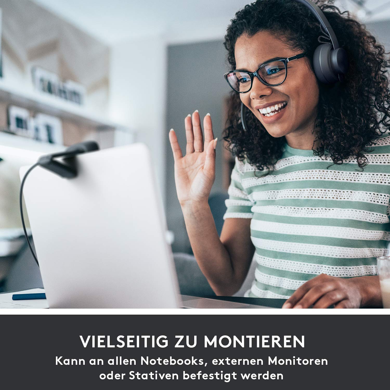 Logitech Brio 505 Full HD-Webcam mit automatischer Belichtungskorrektur | Auto-Framing, Präsentationsmodus, 2 Mikrofone, Geräuschunterdrückung, Abdeckblende, Teams, Meet, Zoom, Graphit