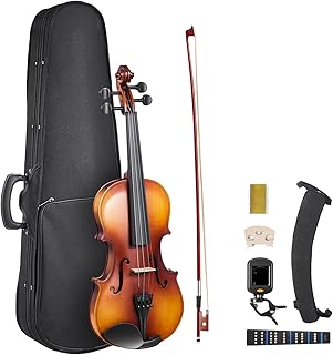 VEVOR Violin 4/4 Full Size for Adults, Violin Fiddle Set for Beginners with Hard Case, Rosin, Bow, Shoulder Rest, Bridge, Tuner and Extra Strings, Professional Musical Instruments for Student