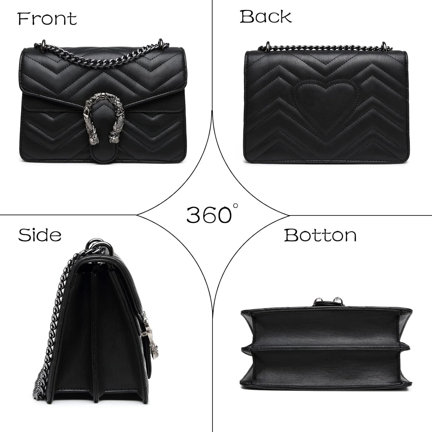 MYHOZEE Crossbody Bags for Women - Snake Printed Clutch Purses Leather Chain Shoulder Bags Evening Handbags - Image 7