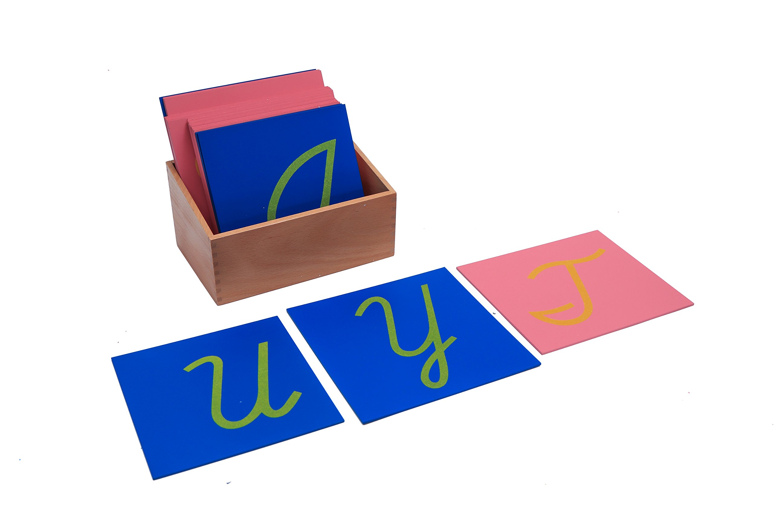 Adena Montessori Sandpaper Letters, Capital Case Cursive, with Box - Image 2