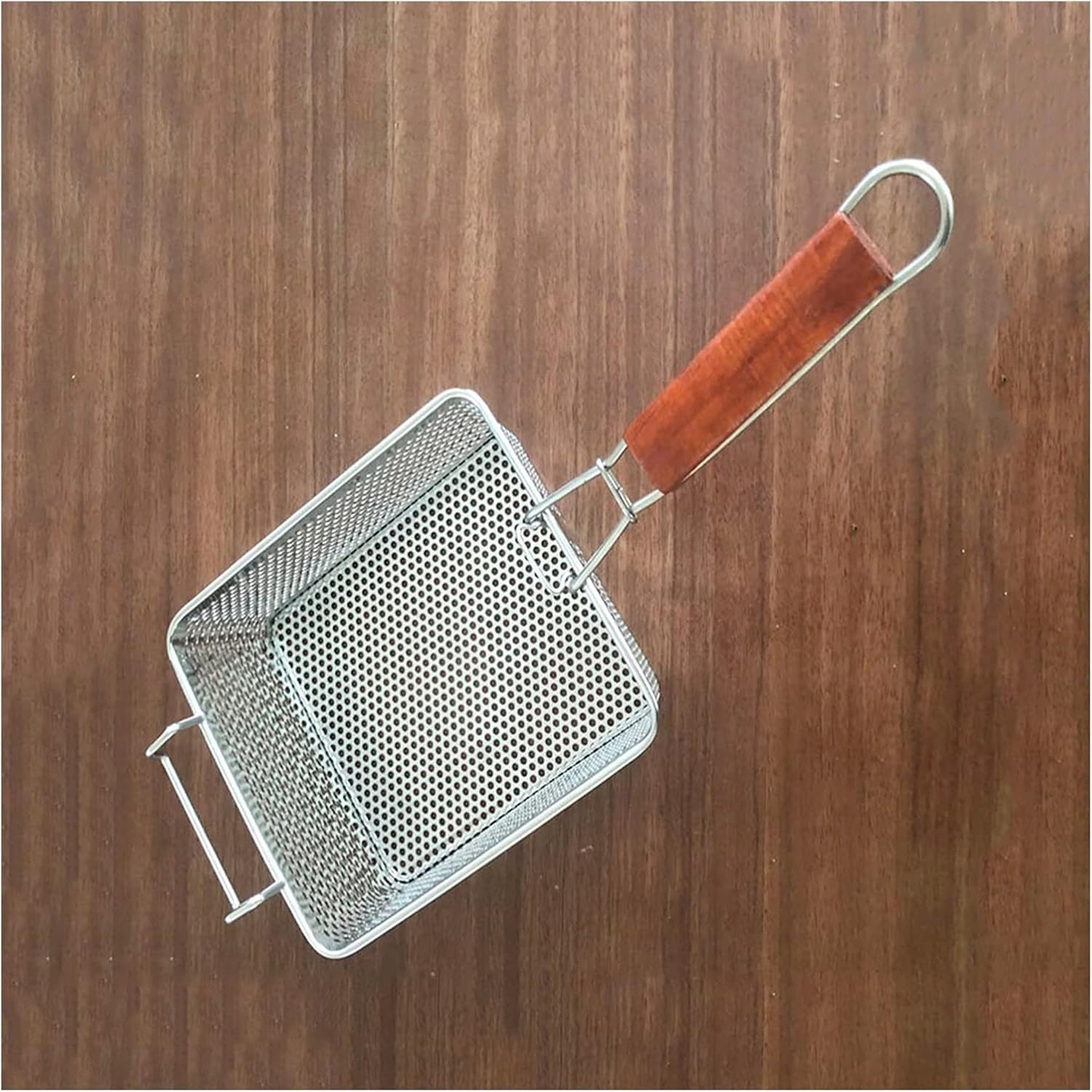 SDYdsgE chip basket， Stainless Steel Encrypted Frying Basket Commercial French Fries Fried Food Filter Mesh with Anti-scalding Handle