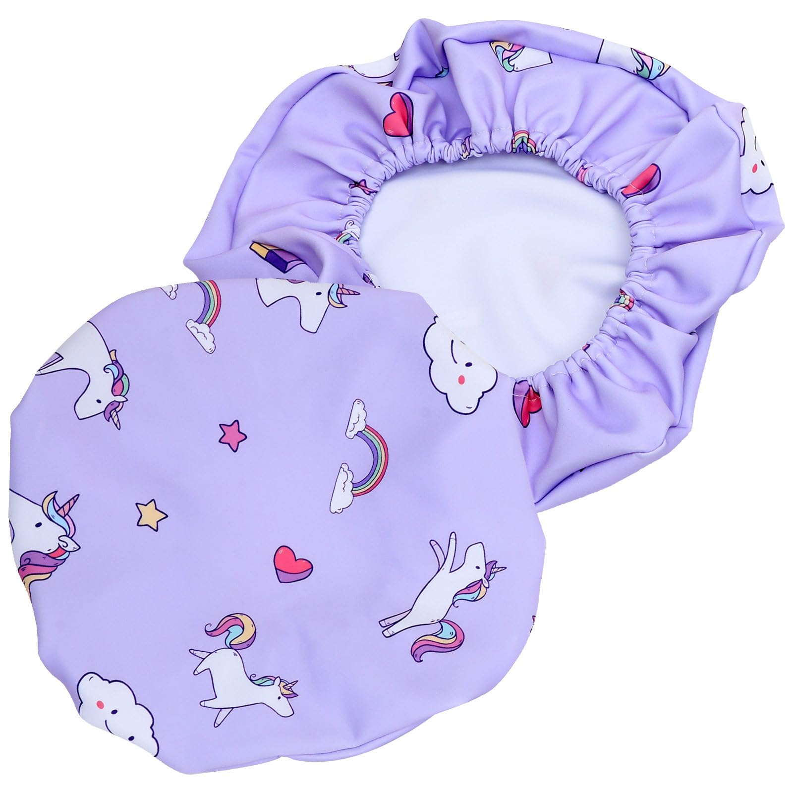 Housse de chaise pivotante licorne violette pour enfants en tissu élastique