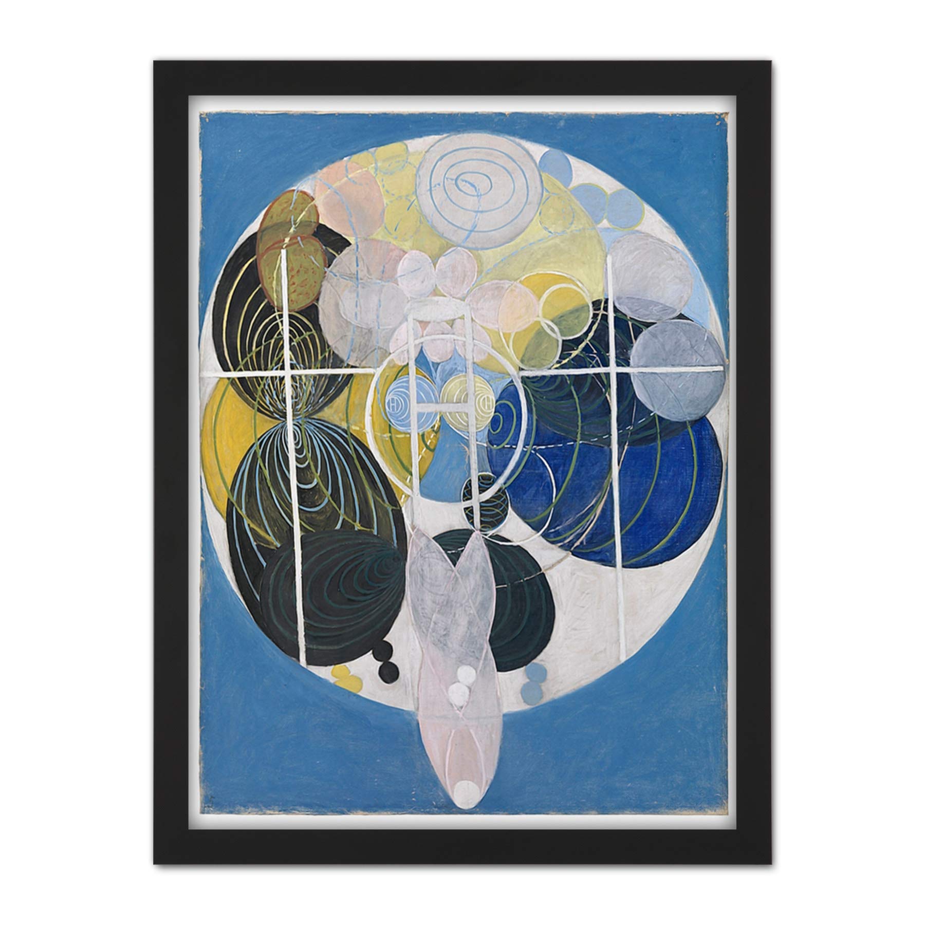 Wee Blue Coo Hilma Af Klint Abstract Circles Artwork Framed Wall Art Print 18X24 Inch