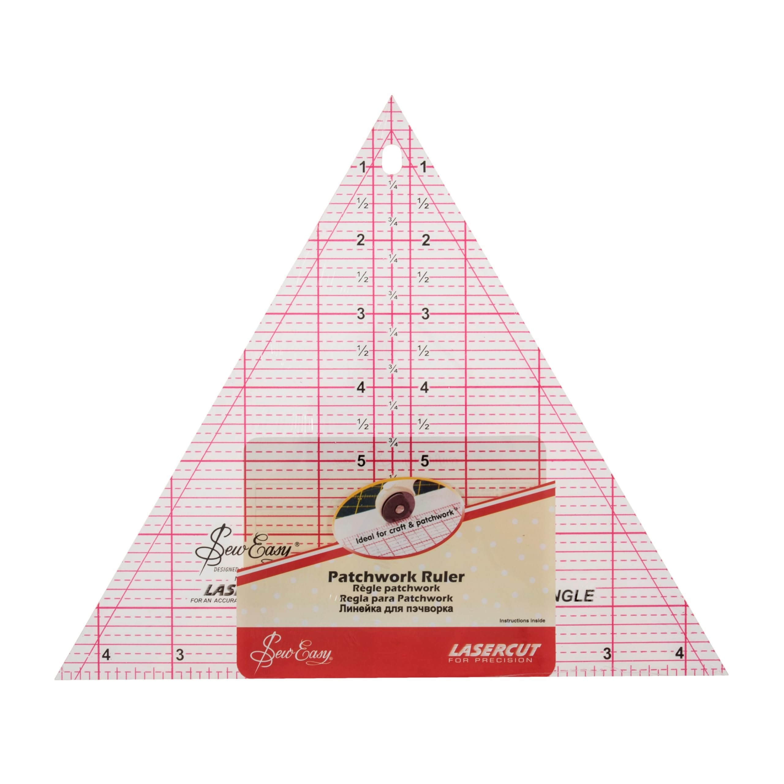 Sew Easy Sewing and Patchwork Ruler - Various Shapes and Sizes, 60° Triangle Quilting Ruler 8 x 9 inch
