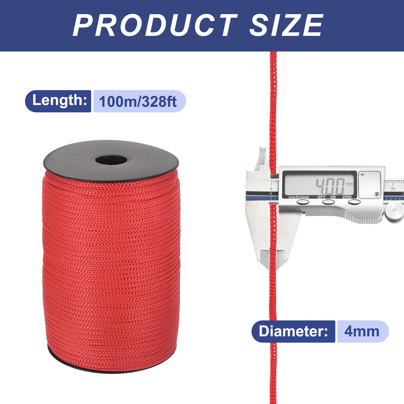 Corda In Polipropilene Intrecciata 4mm X 100m - Grigio Scuro Per Campeggio, Stendibiancheria E Attività Outdoor - Foto 11