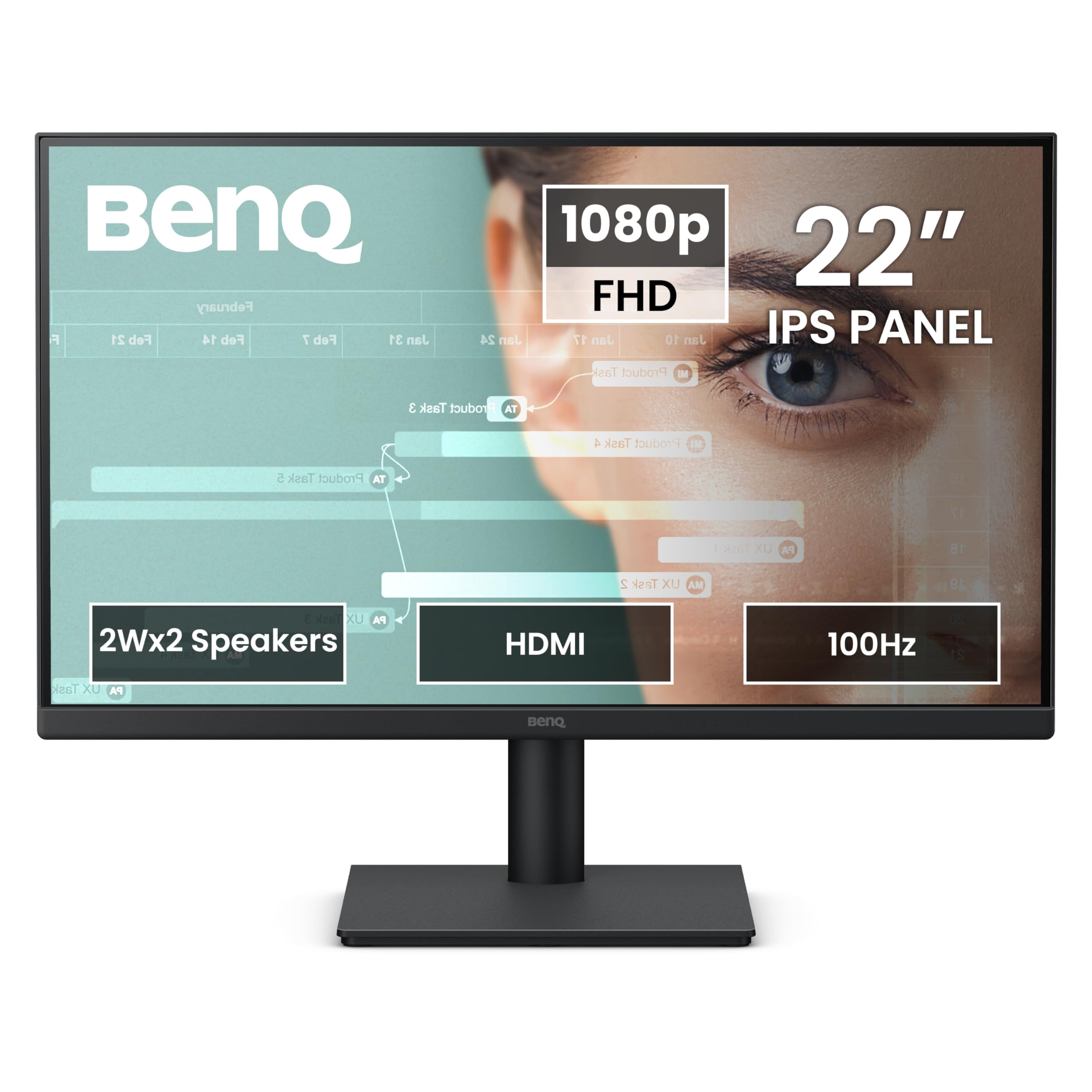 BenQ GW2291 22" IPS 100Hz FHD Eye-Care Monitor |1300:1 Contrast| 5ms GtG| 2Wx2 Built-in Speakers|Ultrathin Bezel |HDMI | VGA | Low Blue Light |Flicker Free| TÜV Rheinland Eye Comfort 2.0 (Black)-image-35