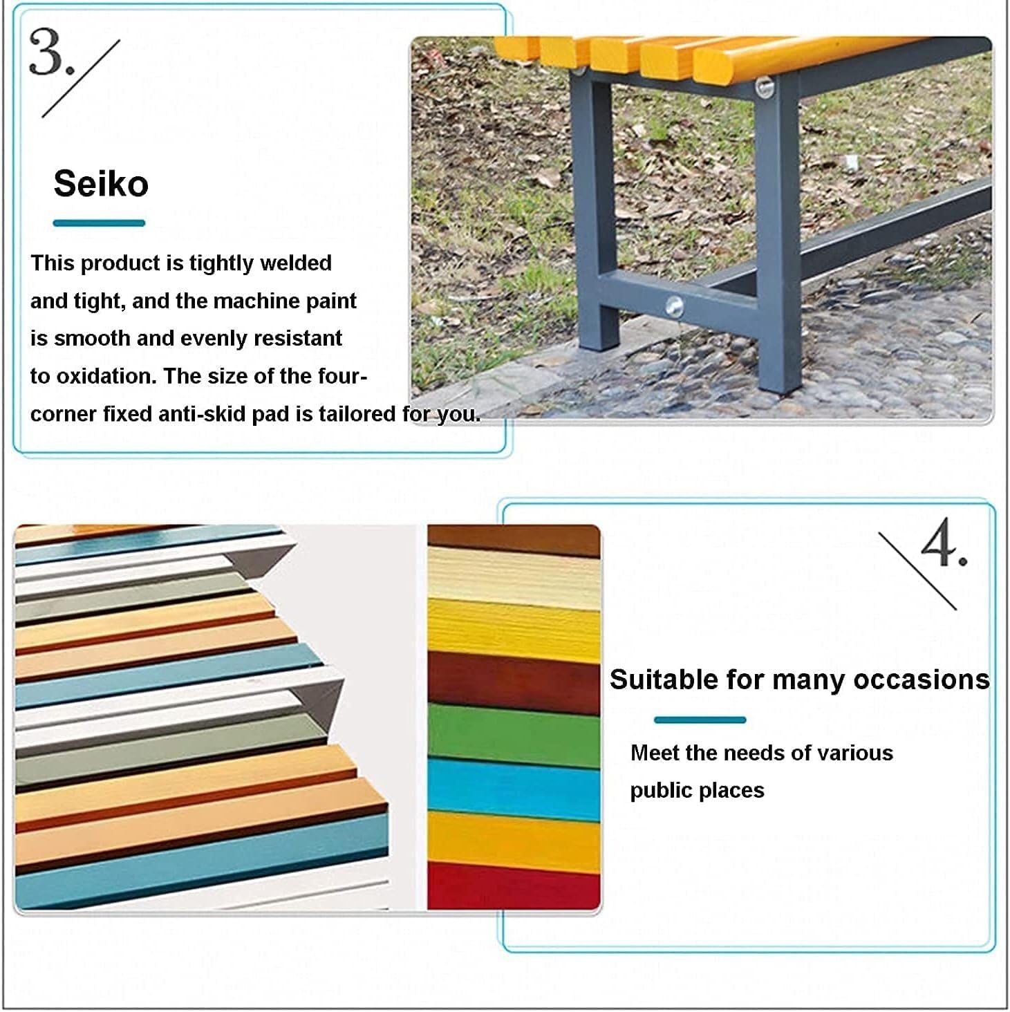 Garden Bench Park Rest Bench Comfortable Terrace Bench Outdoor Decorative Bench