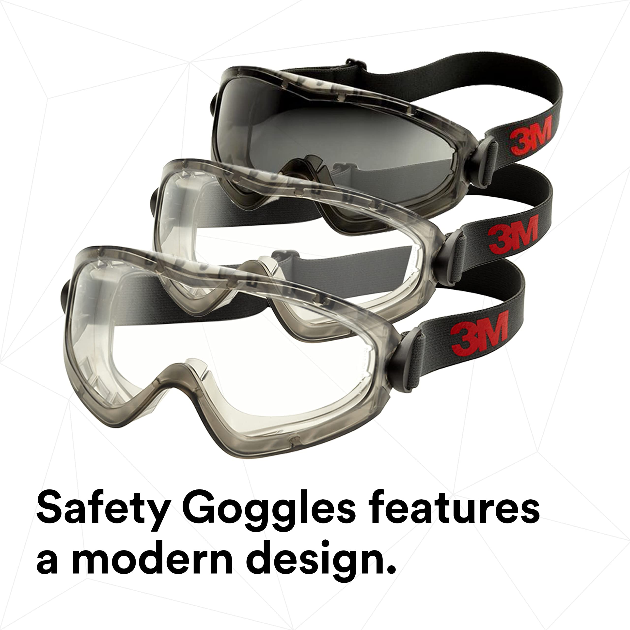 3M 27437-case GoggleGear GG2891-SGAF, ventilación indirecta, lente transparente SGAF (paquete de 10)