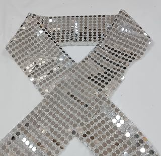 半衿 スパンコール シルバー