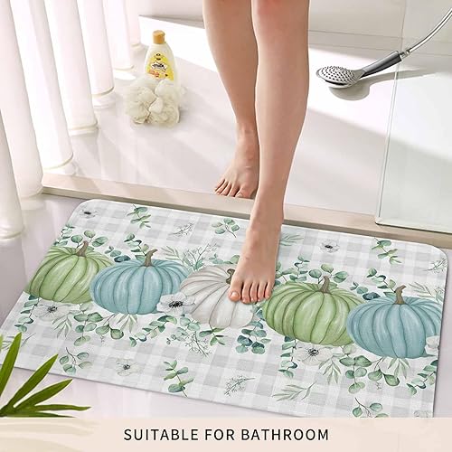 Vista 552 de Tapete de Feliz Navidad, tapete antideslizante para puerta delantera, baño, cocina, dormitorio, patio, entrada, 16 x 24 pulgadas, rojo, negro y verde