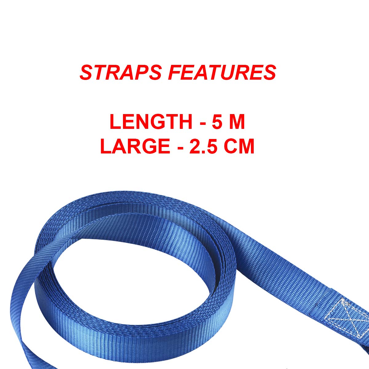 Master Lock 4367EURDAT Cinghie di fissaggio con moschettone, Blu, 5 m x 25 mm