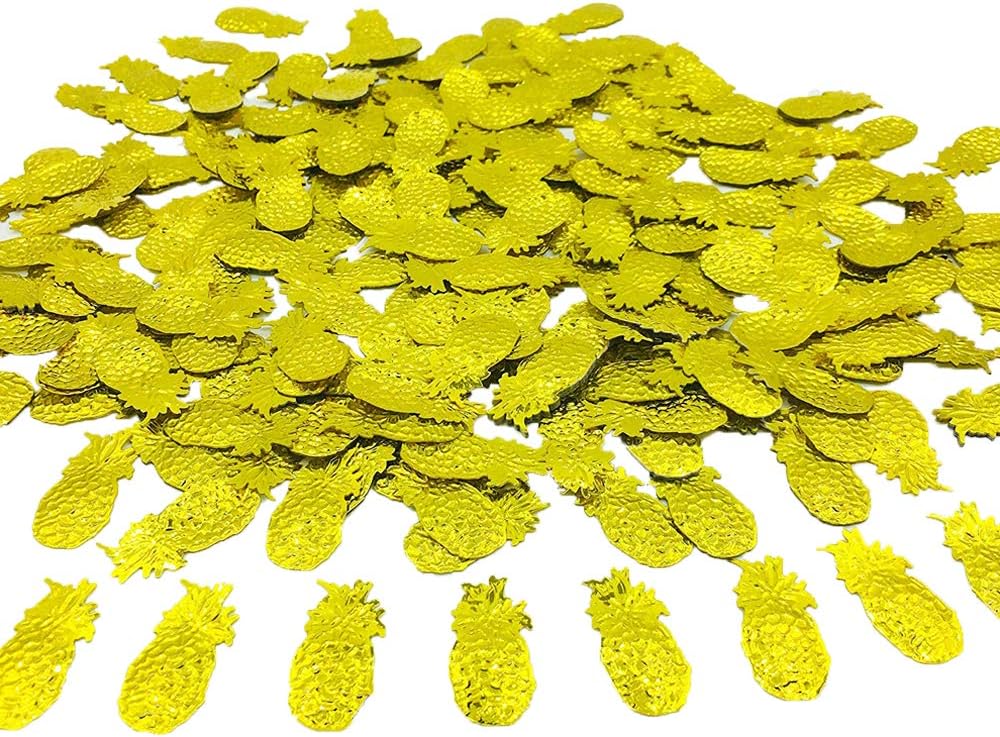 Summer Confetti Pineapple Sequin Party Favor Table decoration for Tropical Luau Hawaiian Jungle Beach Wedding Theme Island Party(1.5Ounce,1100Pieces)