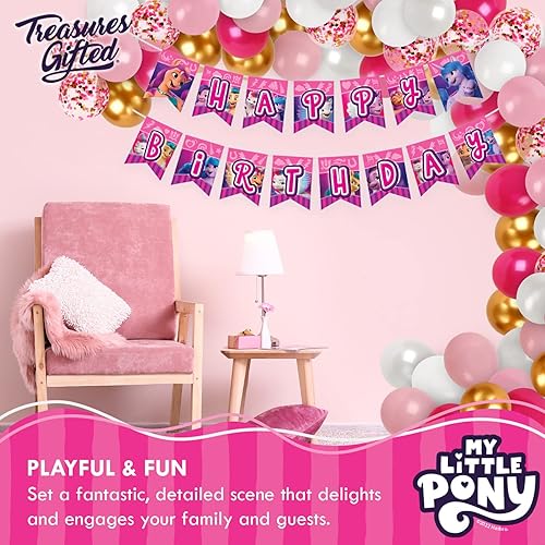 Miniatura 4 de Treasures Gifted Cartel de cumpleaños con licencia oficial de My Little Pony, cartel de feliz cumpleaños, decoraciones de fiesta para paredes