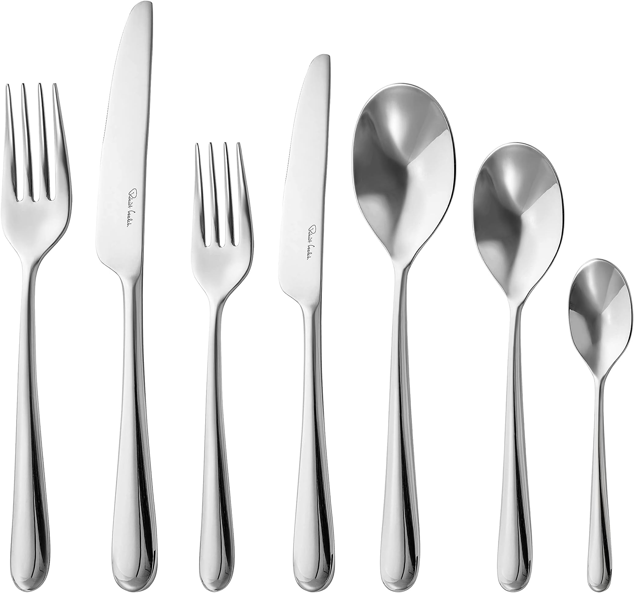 Kingham Bright, 56 Piece Cutlery Set for 8 People. Made from Stainless Steel. Dishwasher Safe.