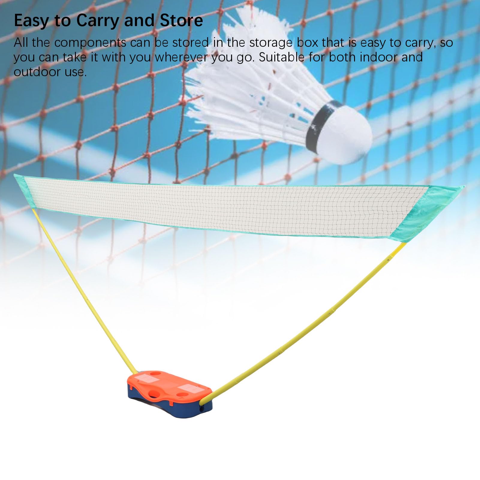 Generic Set di Reti da Badminton Portatili Facile Installazione per Giochi Divertenti All'aperto Al Coperto Riunioni di Famiglia 13,1 Piedi Blu Arancione