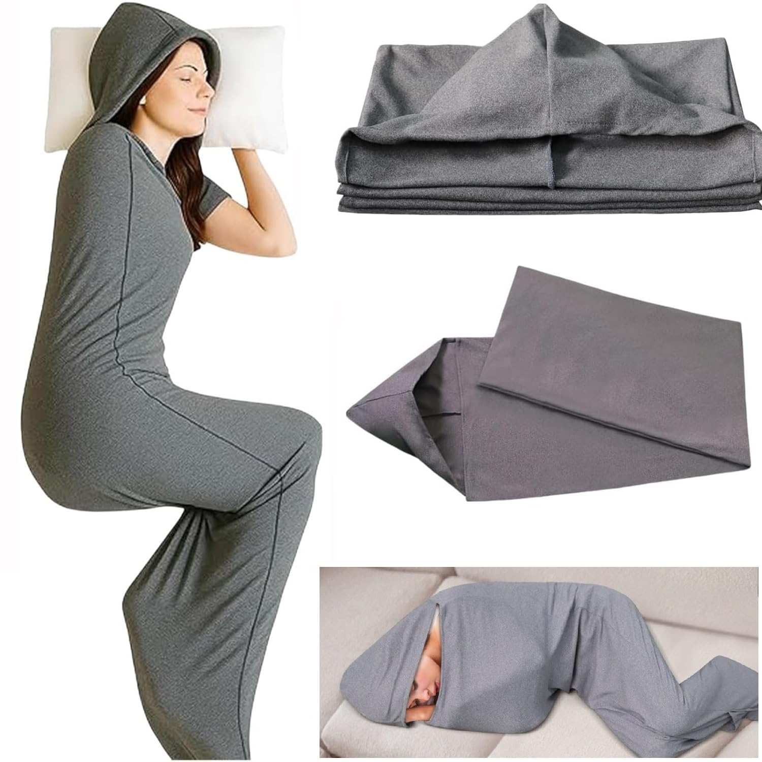 Compression Sleep Sack, 360° Wrap Ultra-Lightweight Wearable Blanket for Stress & Anxiety Relief, Breathable Stretch Fabric Sleep Pod, Compression Blanket for Kids Teens & Adults (140 * 35 -/S)
