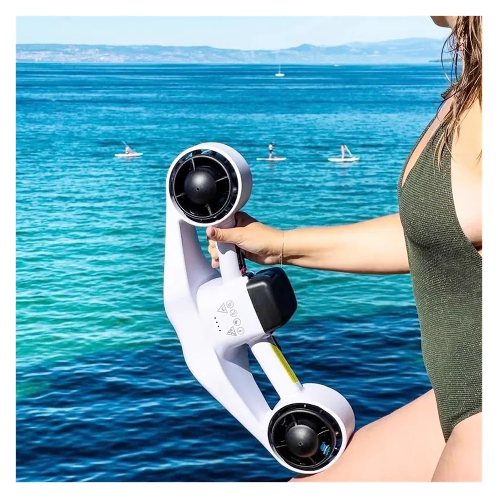 Skuter Elektryczny, Podwodny skuter elektryczny dla dorosłych i dzieci, nurkowanie, surfing, wzmacniacz, 30 m wody, 3 tryby prędkości, 5000 mAh, lekki,5 kg(Wit)