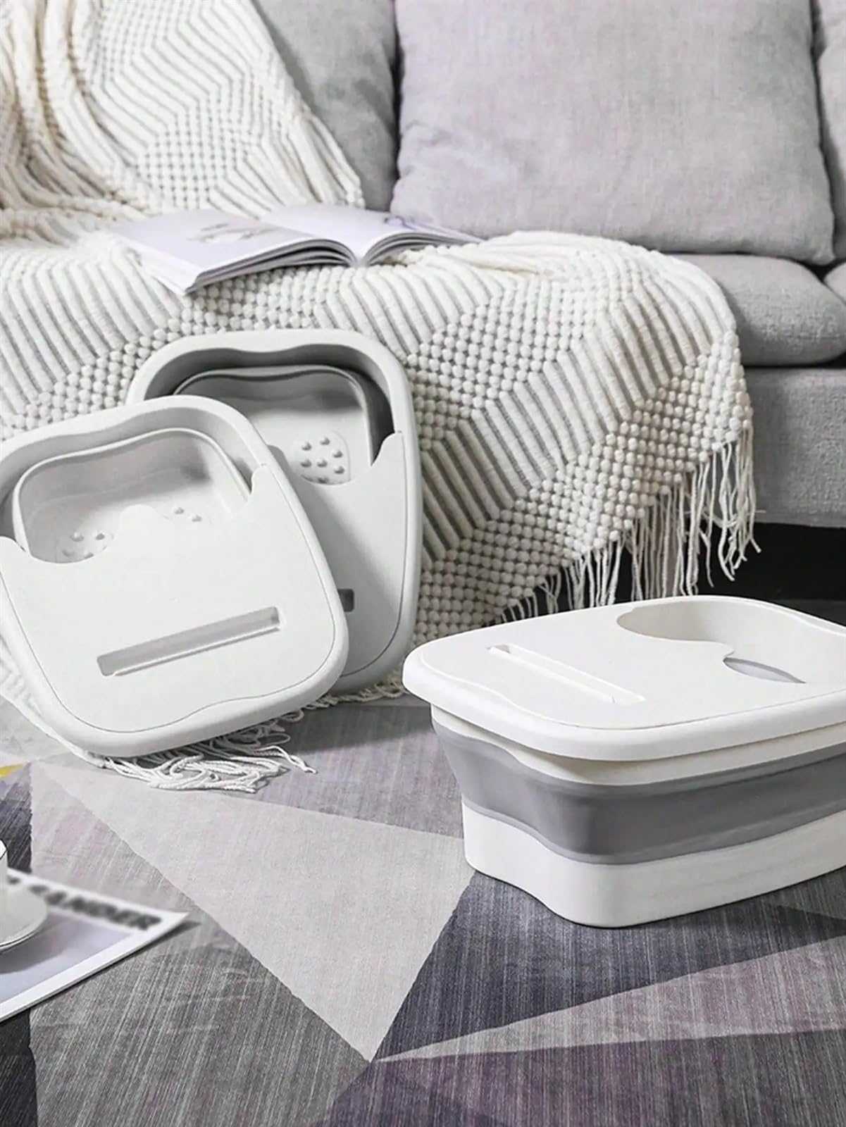 Cubo Plegable Para Remojo De Pies Bañera plegable for pies, Cubo for baño de , for en casa, dormitorio for estudiantes, masaje saludable, grueso portátil plástico, 2 uds